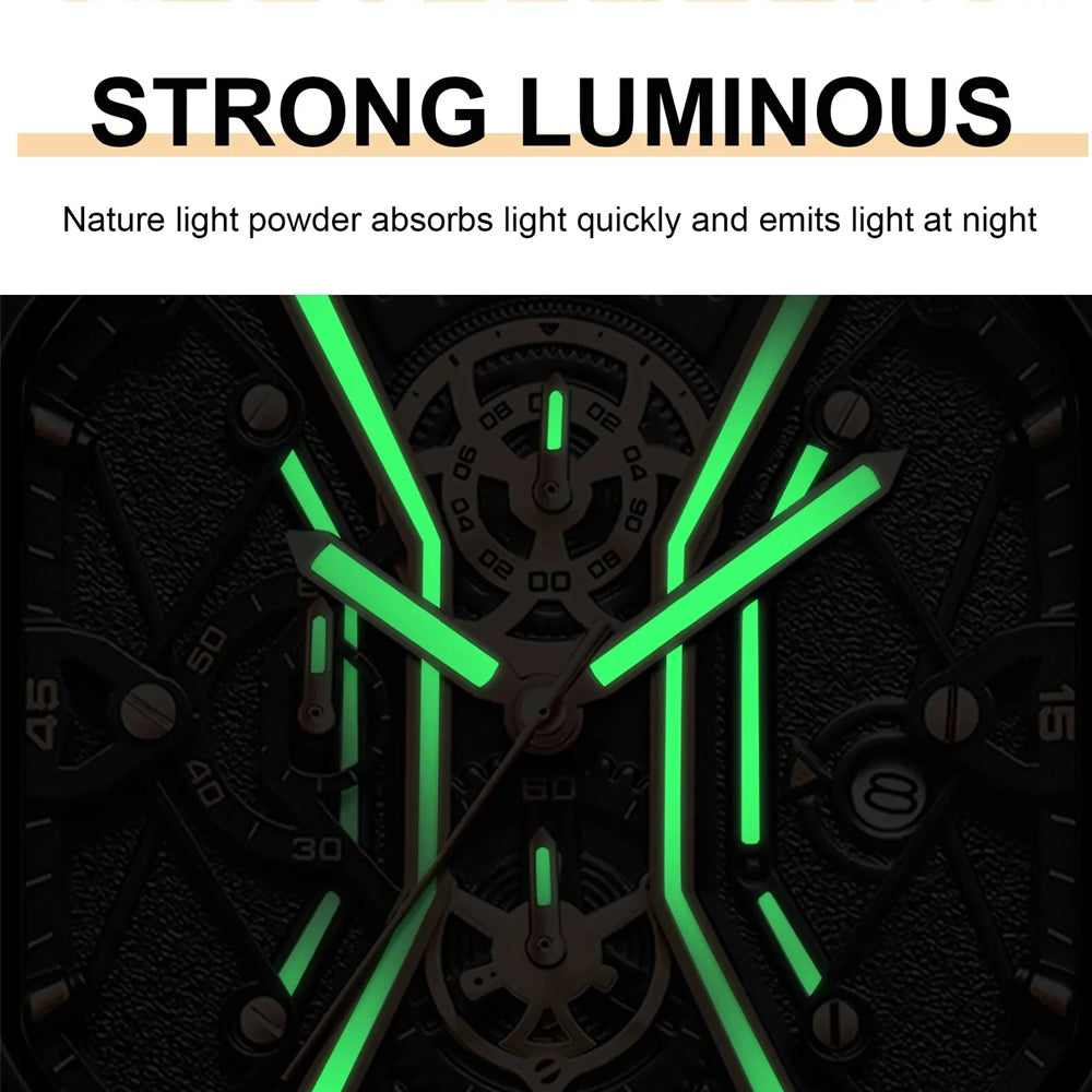 Casual Luxury Men High Quality Waterproof Chronograph Luminous Date Man Watches Leather Men’s Quartz Wrist Watch